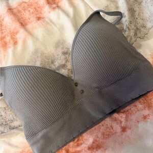 Lucky Brand Ribbed Gray Wireless Bralette